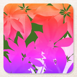 Porta-copo De Papel Quadrado O rosa deixa Portas copos personalizadas