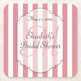 Porta-copo De Papel Quadrado O rosa listra a porta copos de papel de