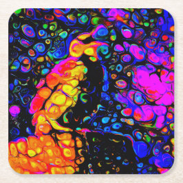 Porta-copo De Papel Quadrado O Solitário Pássaro 4: Estilo de Arte Líquida