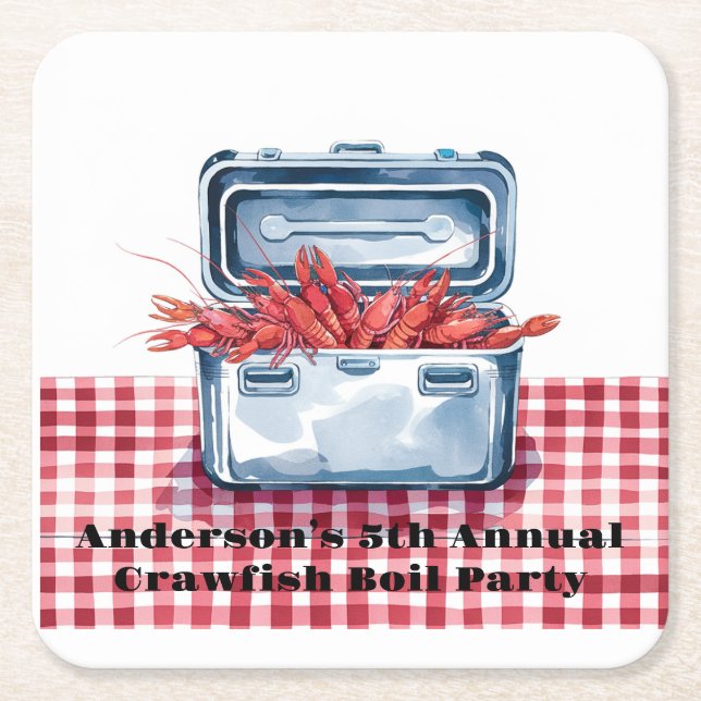 Porta-copo De Papel Quadrado O Último Golpe de Crawfish: Uma Tradição Meridiona (Frente)