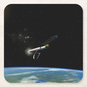 Porta-copo De Papel Quadrado O Veículo De Lançamento Atlas V541 Em Órbita.