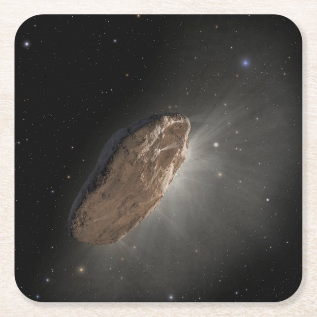 Porta-copo De Papel Quadrado O Wayward Interstellar Object Oumuamua. (Frente)