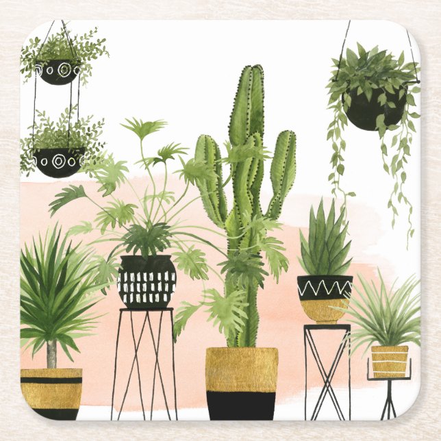 Porta-copo De Papel Quadrado Oásis Interior (Frente)