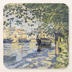 Porta-copo De Papel Quadrado Obra de Monet, Seine em Rouen,