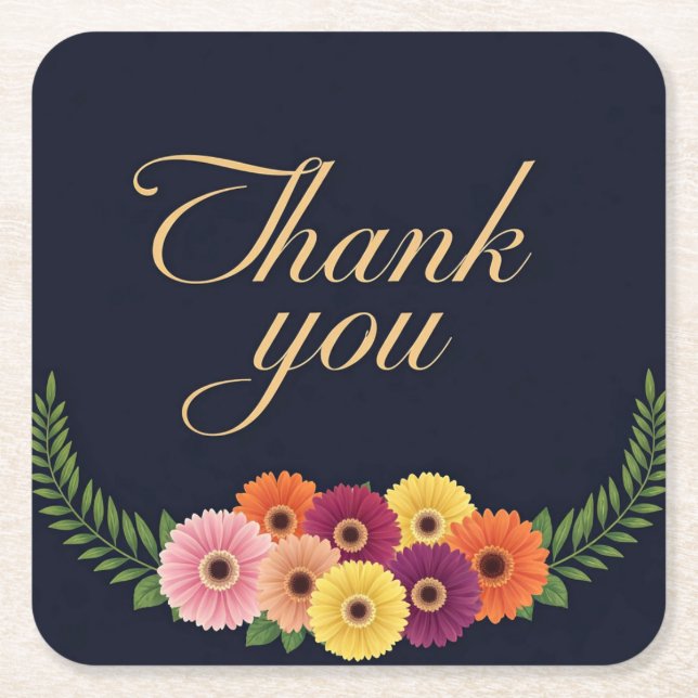 Porta-copo De Papel Quadrado Obrigado (Frente)