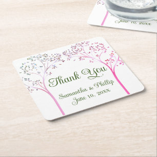Porta-copo De Papel Quadrado Obrigado, porta copos, favor de casamento, árvore