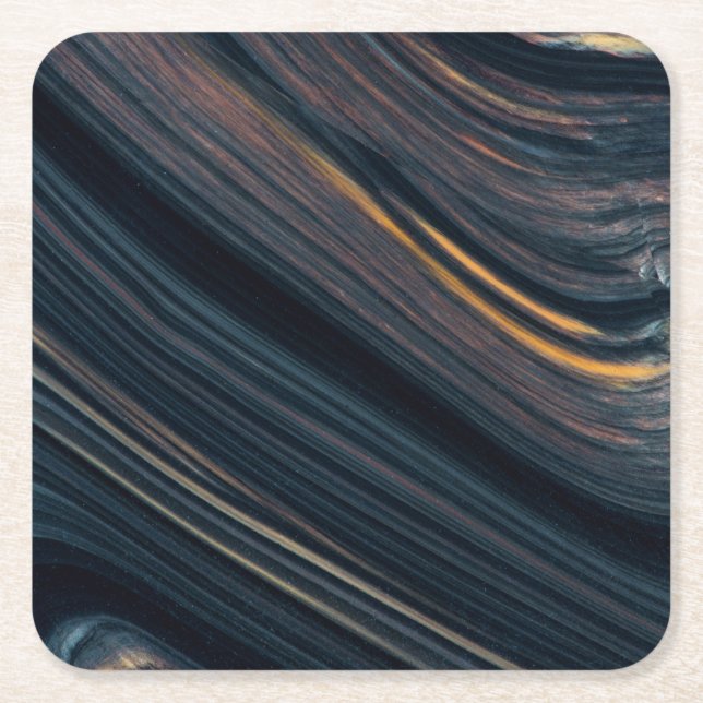 Porta-copo De Papel Quadrado Obsidiana Mahogany Goldsheen (Frente)