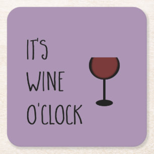 Porta-copo De Papel Quadrado O'Clock do Vinho