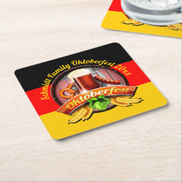 Porta-copo De Papel Quadrado Octoberfest Festival Personalizar Nome Ano