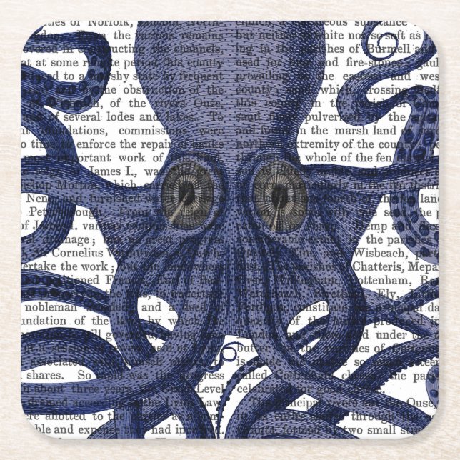 Porta-copo De Papel Quadrado Octopus Acima-Fechar (Frente)