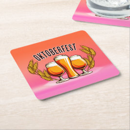 Porta-copo De Papel Quadrado Óculos das damas de cervejas Oktoberfest em Pastel