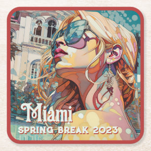Porta-copo De Papel Quadrado Óculos Solares Llones, Miami Resort Piscina Waterc