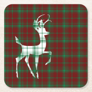 Porta-copo De Papel Quadrado Oh Deer! Xadrez de Natal