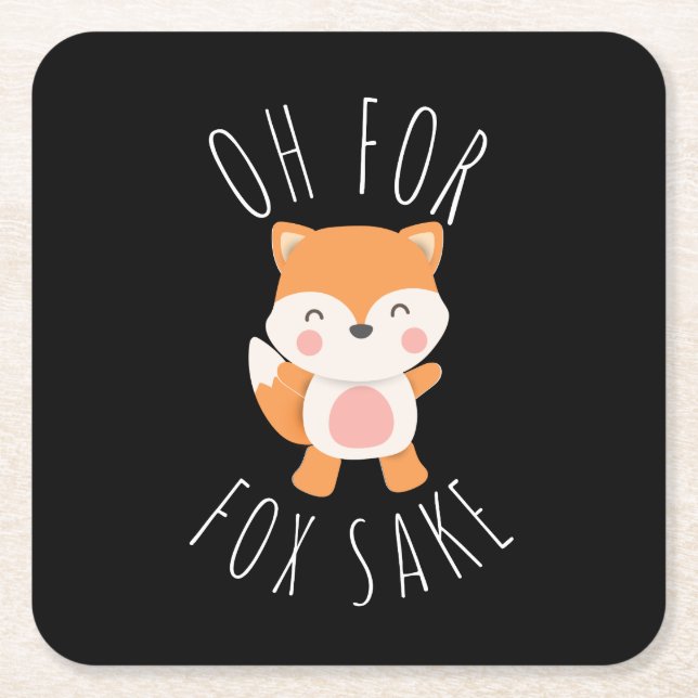 Porta-copo De Papel Quadrado Oh para Fox Sake (Frente)