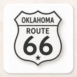 Porta-copo De Papel Quadrado Oklahoma Rota 66 Retro White Shield Apoio de Copo