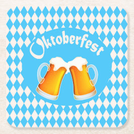 Porta-copo De Papel Quadrado Oktoberfest Beer Bavarian Pattern