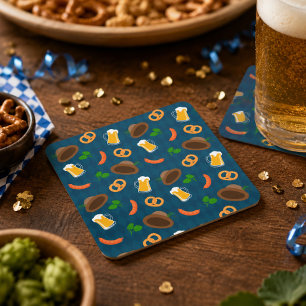 Porta-copo De Papel Quadrado Oktoberfest Beer Bavarian Pattern