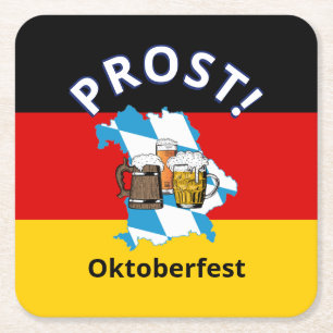 Porta-copo De Papel Quadrado OKTOBERFEST Cartoon Beers Alemanha Baviera