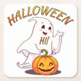 Porta-copo De Papel Quadrado Olá! Halloween