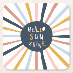 Porta-copo De Papel Quadrado Olá Sunshine