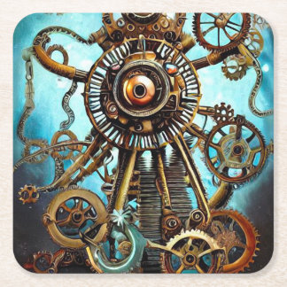 Porta-copo De Papel Quadrado Olho de Roda de Navio Steampunk