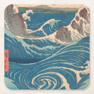 Porta-copo De Papel Quadrado Ondas Japonesas Naruto Redemoinho Oceano Arte