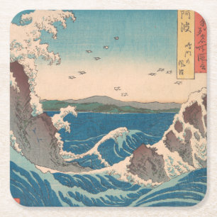 Porta-copo De Papel Quadrado Ondas Japonesas Naruto Redemoinho Oceano Arte