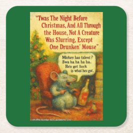 Porta-copo De Papel Quadrado One Drunken' Mouse – Christmas Card Chaos