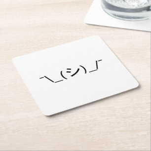 Porta-copo De Papel Quadrado Oops ¯ do Emoticon da encolho de ombros \ japonê