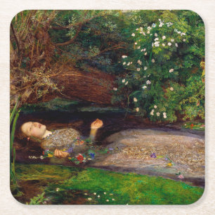 Porta-copo De Papel Quadrado Ophelia, John Everett Millais, 1851-1852