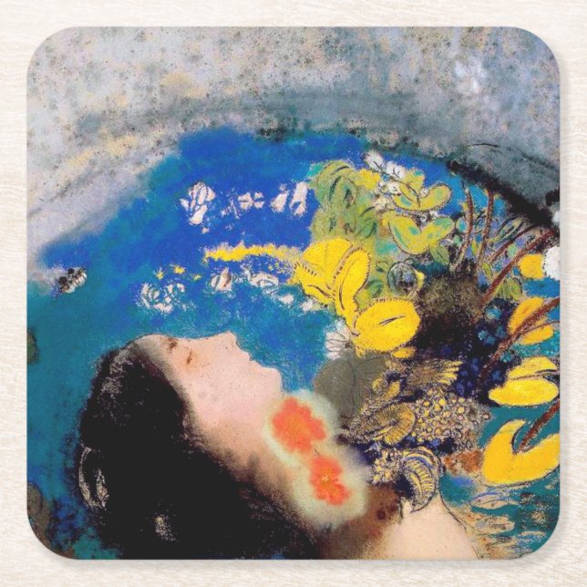 Porta-copo De Papel Quadrado Ophelia, Redon (Frente)