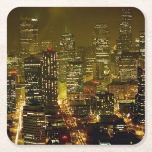 Porta-copo De Papel Quadrado Opinião da cidade de Seattle