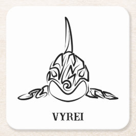 Porta-copo De Papel Quadrado Orca Tribal Negra