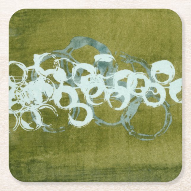 Porta-copo De Papel Quadrado Orcas Verdes I (Frente)