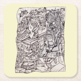 Porta-copo De Papel Quadrado Órgão de Porta copos de Papel Preocupante