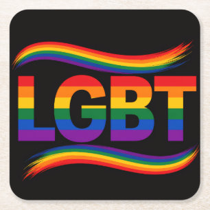 Porta-copo De Papel Quadrado Orgulho Arco-íris LGBT