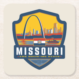 Porta-copo De Papel Quadrado Orgulho de Estado Missouri