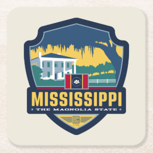 Porta-copo De Papel Quadrado Orgulho Estatal   Mississippi