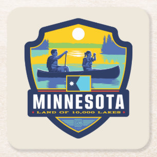 Porta-copo De Papel Quadrado Orgulho Minnesota do estado