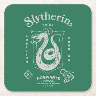 Porta-copo De Papel Quadrado ORGULHO SLYTHERIN™ Ambição Astúcia Brasão