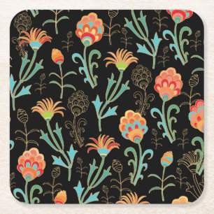 Porta-copo De Papel Quadrado Oriental Floral Elegância Invisível