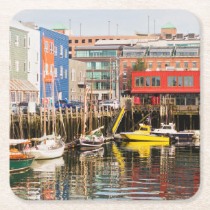 Porta-copo De Papel Quadrado Os barcos amarraram Portland, Maine
