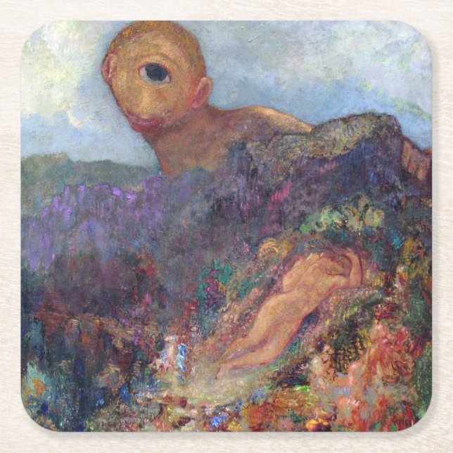 Porta-copo De Papel Quadrado Os Ciclopes, Redon, 1898-1900 (Frente)