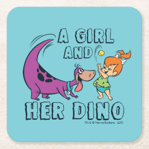 Porta-copo De Papel Quadrado Os Flintstones  Esfera de Pebolhas e Bola de Dino