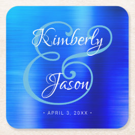 Porta-copo De Papel Quadrado Os Nomes De Escrita Dele E Dela, Casamento De Meta