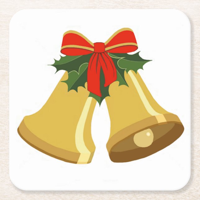 Porta-copo De Papel Quadrado Os sinos estão tocando (Frente)