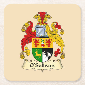 Porta-copo De Papel Quadrado O'Sullivan Family Coat of Arms Paper Coaster 