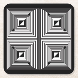 Porta-copo De Papel Quadrado Ótica através de Formas