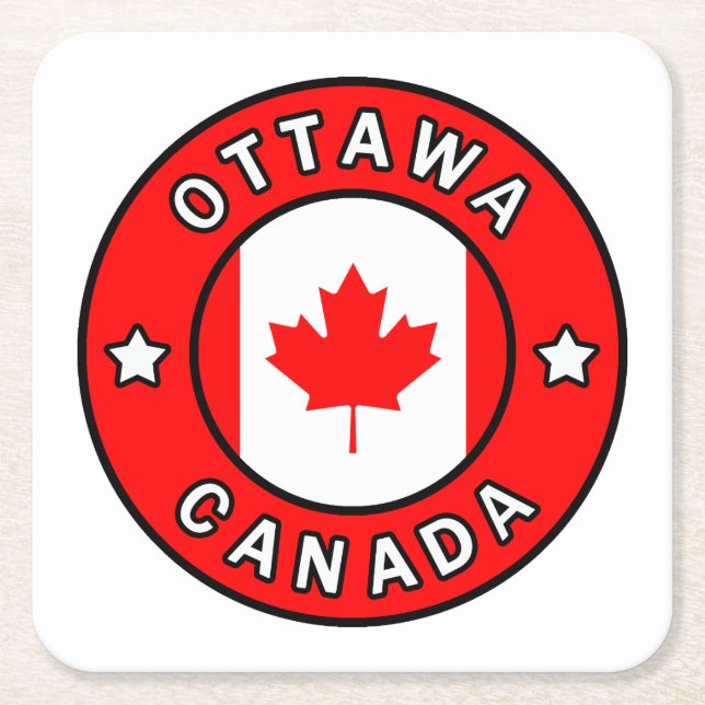 Porta-copo De Papel Quadrado Ottawa Canadá (Frente)