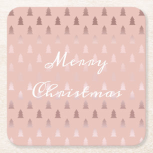 Porta-copo De Papel Quadrado Ouro cor-de-rosa elegante e teste padrão